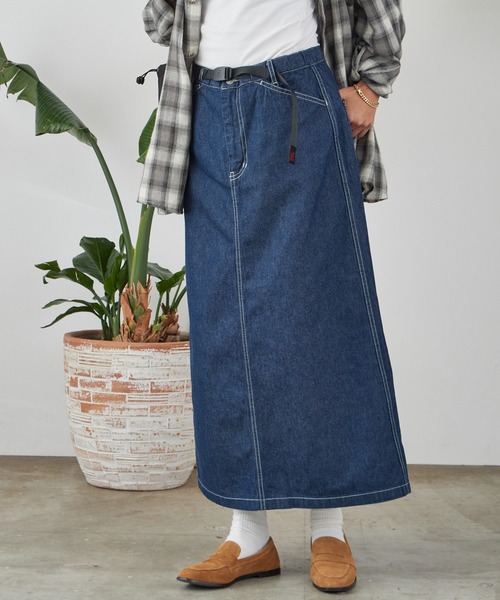 Gramicci（グラミチ）の「Gramicci/グラミチ SUTTER DENIM SKIRT デニムスカート スリット（デニムスカート・レディース・インディゴブルー/ブルー・M/L/S）」の17枚目の写真