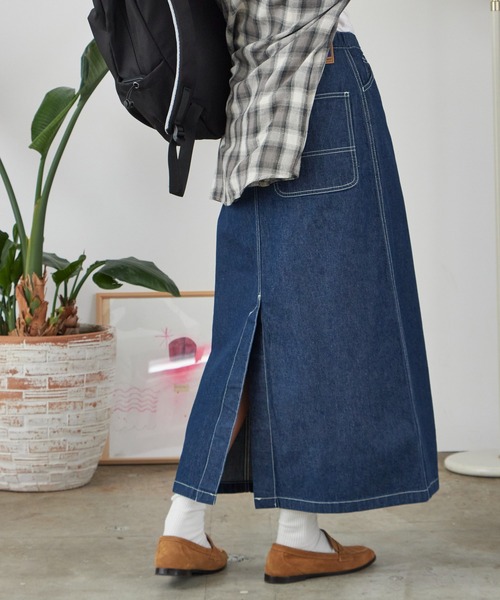 Gramicci（グラミチ）の「Gramicci/グラミチ SUTTER DENIM SKIRT デニムスカート スリット（デニムスカート・レディース・インディゴブルー/ブルー・M/L/S）」の12枚目の写真