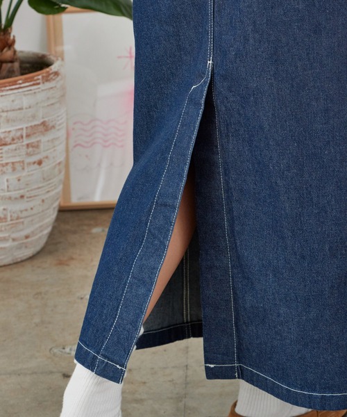 Gramicci（グラミチ）の「Gramicci/グラミチ SUTTER DENIM SKIRT デニムスカート スリット（デニムスカート・レディース・インディゴブルー/ブルー・M/L/S）」の8枚目の写真