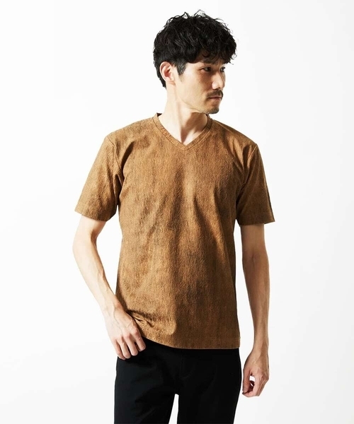 MK MICHEL KLEIN HOMME （エムケーミッシェルクランオム）の「【残りわずか/在庫限り】ジャガードカットソー半袖（Tシャツ/カットソー・メンズ・サンドベージュ/ホワイト・48/46/51）」の19枚目の写真