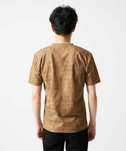 MK MICHEL KLEIN HOMME （エムケーミッシェルクランオム）の「【残りわずか/在庫限り】ジャガードカットソー半袖（Tシャツ/カットソー・メンズ・サンドベージュ/ホワイト・48/46/51）」の17枚目の写真