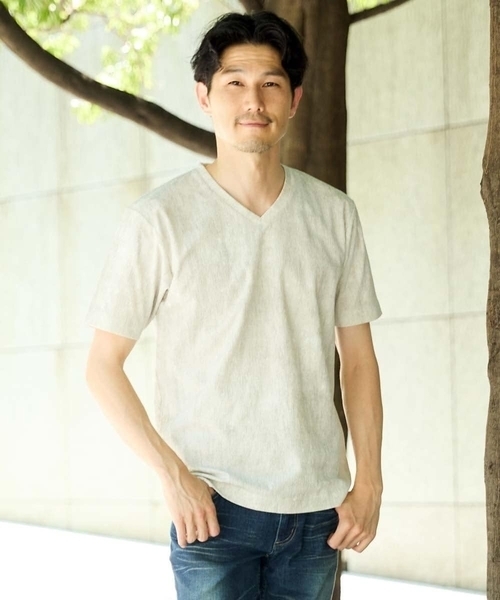 MK MICHEL KLEIN HOMME （エムケーミッシェルクランオム）の「【残りわずか/在庫限り】ジャガードカットソー半袖（Tシャツ/カットソー・メンズ・サンドベージュ/ホワイト・48/46/51）」の12枚目の写真