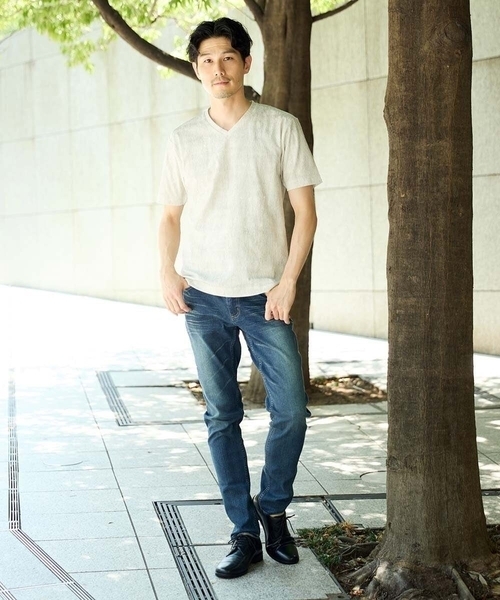 MK MICHEL KLEIN HOMME （エムケーミッシェルクランオム）の「【残りわずか/在庫限り】ジャガードカットソー半袖（Tシャツ/カットソー・メンズ・サンドベージュ/ホワイト・48/46/51）」の11枚目の写真