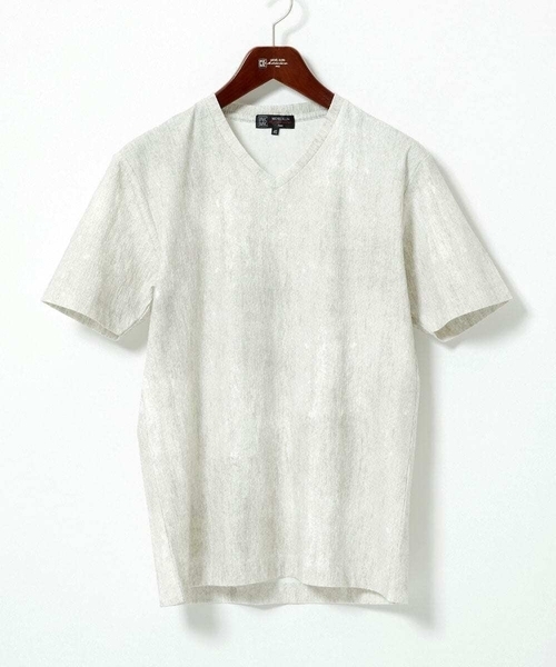MK MICHEL KLEIN HOMME （エムケーミッシェルクランオム）の「【残りわずか/在庫限り】ジャガードカットソー半袖（Tシャツ/カットソー・メンズ・サンドベージュ/ホワイト・48/46/51）」の10枚目の写真