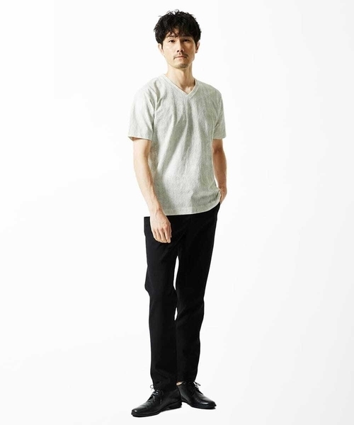 MK MICHEL KLEIN HOMME （エムケーミッシェルクランオム）の「【残りわずか/在庫限り】ジャガードカットソー半袖（Tシャツ/カットソー・メンズ・サンドベージュ/ホワイト・48/46/51）」の9枚目の写真