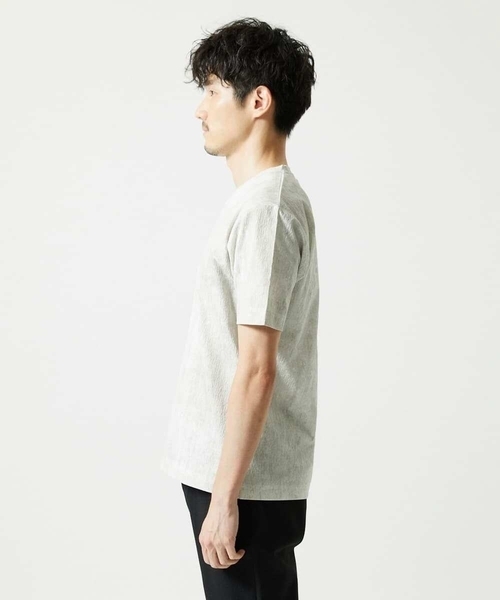 MK MICHEL KLEIN HOMME （エムケーミッシェルクランオム）の「【残りわずか/在庫限り】ジャガードカットソー半袖（Tシャツ/カットソー・メンズ・サンドベージュ/ホワイト・48/46/51）」の8枚目の写真