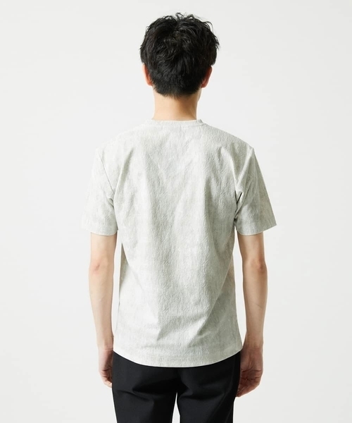 MK MICHEL KLEIN HOMME （エムケーミッシェルクランオム）の「【残りわずか/在庫限り】ジャガードカットソー半袖（Tシャツ/カットソー・メンズ・サンドベージュ/ホワイト・48/46/51）」の7枚目の写真