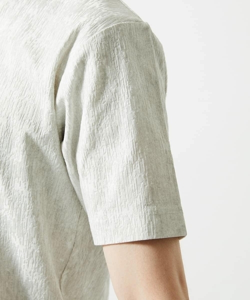 MK MICHEL KLEIN HOMME （エムケーミッシェルクランオム）の「【残りわずか/在庫限り】ジャガードカットソー半袖（Tシャツ/カットソー・メンズ・サンドベージュ/ホワイト・48/46/51）」の5枚目の写真