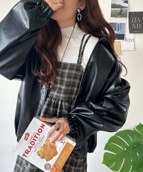 セール】微起毛素材で秋冬にぴったり♪チェック柄ダブルストラップ