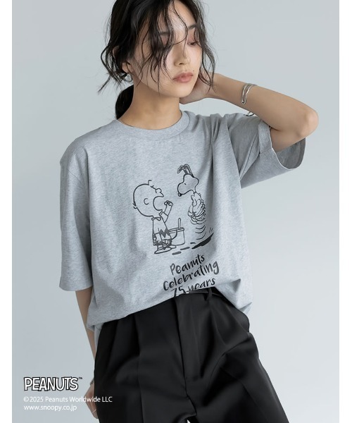 PEANUTS（ピーナッツ）の「[PEANUTS][別注][ユニセックス]オーバーサイズTシャツ（Tシャツ/カットソー・レディース・ベージュ/ホワイト/チャコールグレー/グレー・MEDIUM/LARGE）」の20枚目の写真
