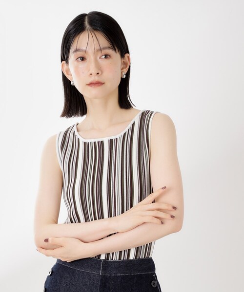 THE SHOP TK (ザ ショップ ティーケー )の「【前後2WAY】ストライプ柄ニットタンクトップ(ニット/セーター・レディース・アイボリー系2/ベージュ系その他6/ブルー系2・13/12)」の3枚目の写真