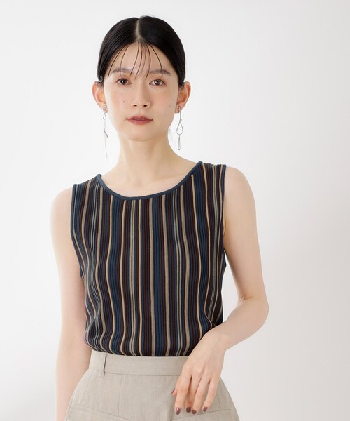 THE SHOP TK (ザ ショップ ティーケー )の「【前後2WAY】ストライプ柄ニットタンクトップ(ニット/セーター・レディース・アイボリー系2/ベージュ系その他6/ブルー系2・13/12)」の2枚目の写真