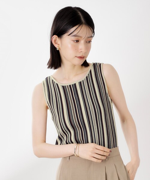 THE SHOP TK (ザ ショップ ティーケー )の「【前後2WAY】ストライプ柄ニットタンクトップ(ニット/セーター・レディース・アイボリー系2/ベージュ系その他6/ブルー系2・13/12)」の1枚目の写真