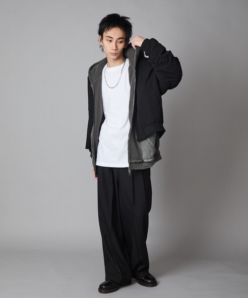 Theater code(シアターコード)の「MA-1 Style Short-Length Zip-Up Blouson/MA-1型 ショート丈ジップアップブルゾン 秋 秋服メンズ 2026年秋冬 冬服(ブルゾン・メンズ・ブラック/グレー・L/M)」の15枚目の写真