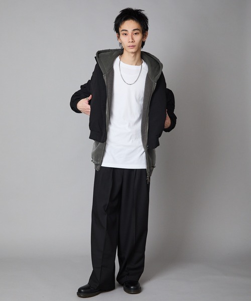 Theater code(シアターコード)の「MA-1 Style Short-Length Zip-Up Blouson/MA-1型 ショート丈ジップアップブルゾン 秋 秋服メンズ 2026年秋冬 冬服(ブルゾン・メンズ・ブラック/グレー・L/M)」の12枚目の写真