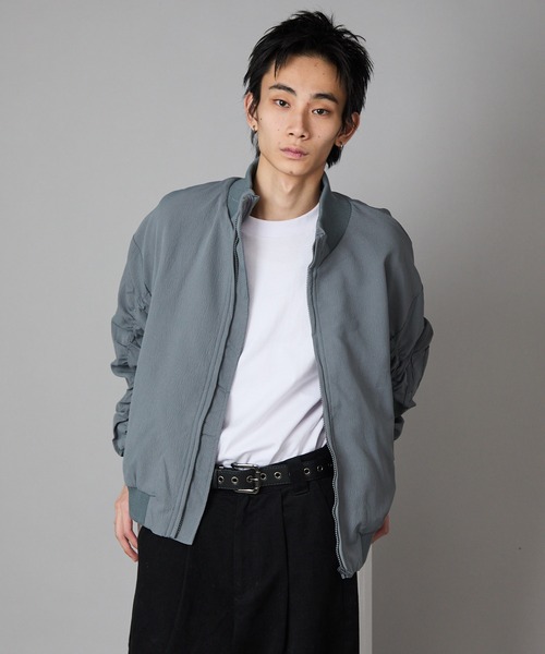 Theater code(シアターコード)の「MA-1 Style Short-Length Zip-Up Blouson/MA-1型 ショート丈ジップアップブルゾン 秋 秋服メンズ 2026年秋冬 冬服(ブルゾン・メンズ・ブラック/グレー・L/M)」の17枚目の写真