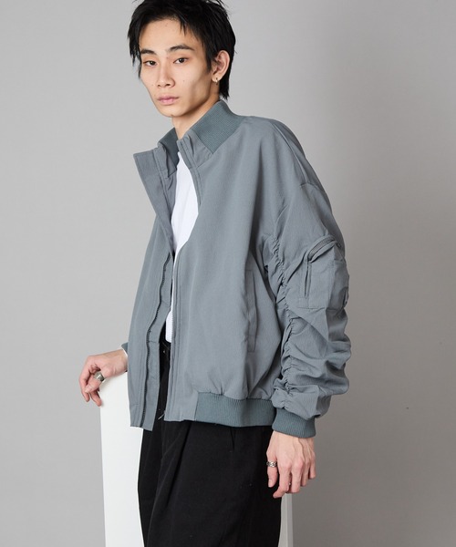 Theater code(シアターコード)の「MA-1 Style Short-Length Zip-Up Blouson/MA-1型 ショート丈ジップアップブルゾン 秋 秋服メンズ 2026年秋冬 冬服(ブルゾン・メンズ・ブラック/グレー・L/M)」の21枚目の写真