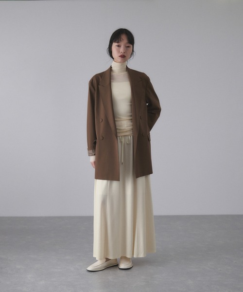 ADAM ET ROPE'（アダムエロペ）の「エンボスギャザースカート（スカート・レディース・ブラック/ブラウン系その他/キナリ・38/36）」の5枚目の写真