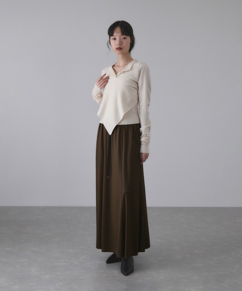 ADAM ET ROPE'（アダムエロペ）の「エンボスギャザースカート（スカート・レディース・ブラック/ブラウン系その他/キナリ・38/36）」の7枚目の写真