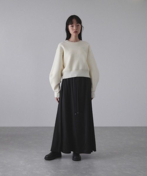 ADAM ET ROPE'（アダムエロペ）の「エンボスギャザースカート（スカート・レディース・ブラック/ブラウン系その他/キナリ・38/36）」の8枚目の写真