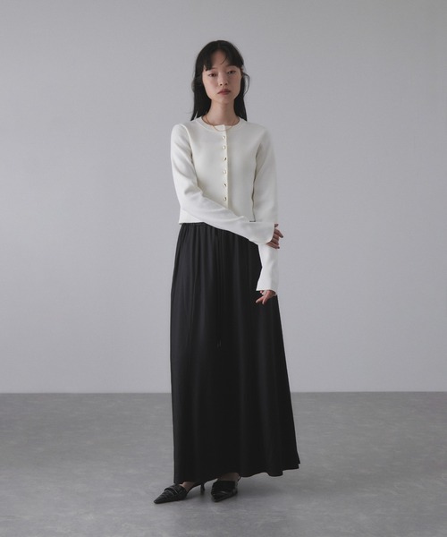 ADAM ET ROPE'（アダムエロペ）の「エンボスギャザースカート（スカート・レディース・ブラック/ブラウン系その他/キナリ・38/36）」の9枚目の写真