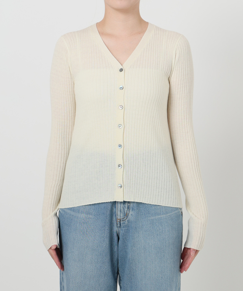 IENA（イエナ）の「《追加》イタリア ヤーン RIB Vネックカーディガン（カーディガン/ボレロ・レディース・ブルー系その他/ブラック/アイボリー/グレー・FREE）」の17枚目の写真