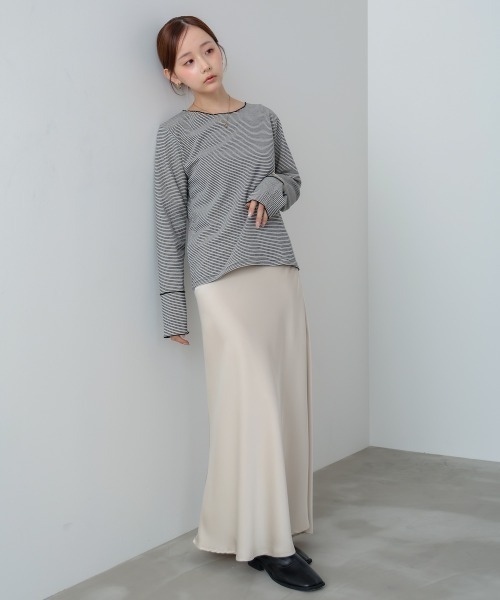 Bab（バブ）の「ポップコーンジャガード　メロープルオーバー（Tシャツ/カットソー・レディース・ブラック/ベージュ・M）」の9枚目の写真