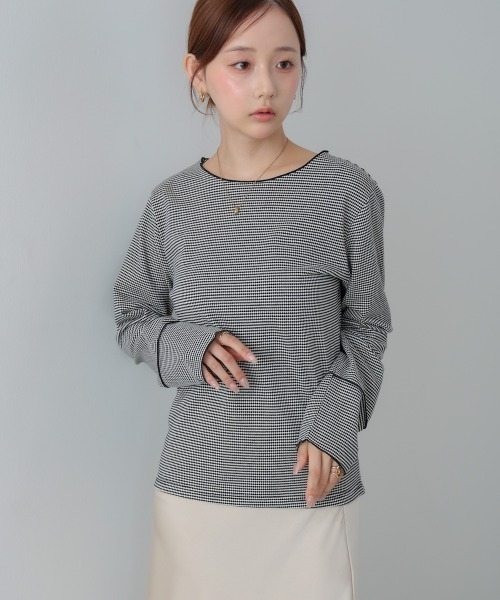 Bab（バブ）の「ポップコーンジャガード　メロープルオーバー（Tシャツ/カットソー・レディース・ブラック/ベージュ・M）」の12枚目の写真