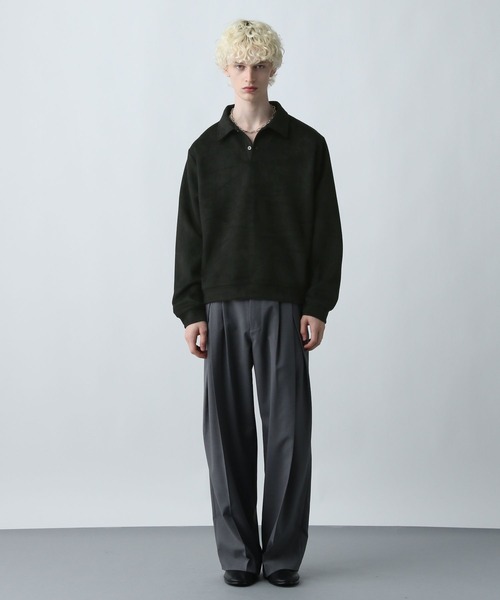HARE（ハレ）の「MILKYスウェードポロ(HARE)（スウェット・メンズ・ブラック/グリーン/グレー/ブラウン/ブルー系その他・MEDIUM/SMALL/FREE）」の7枚目の写真