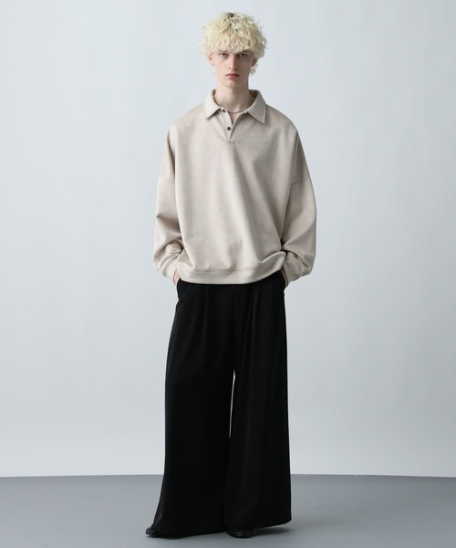 HARE（ハレ）の「MILKYスウェードポロ(HARE)（スウェット・メンズ・ブラック/グリーン/グレー/ブラウン/ブルー系その他・MEDIUM/SMALL/FREE）」の8枚目の写真