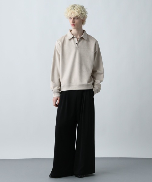 HARE（ハレ）の「MILKYスウェードポロ(HARE)（スウェット・メンズ・ブラック/グリーン/グレー/ブラウン/ブルー系その他・MEDIUM/SMALL/FREE）」の9枚目の写真