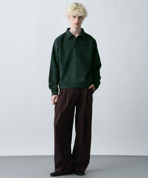 HARE（ハレ）の「MILKYスウェードポロ(HARE)（スウェット・メンズ・ブラック/グリーン/グレー/ブラウン/ブルー系その他・MEDIUM/SMALL/FREE）」の10枚目の写真