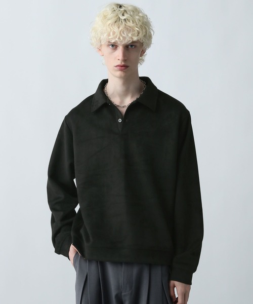 HARE（ハレ）の「MILKYスウェードポロ(HARE)（スウェット・メンズ・ブラック/グリーン/グレー/ブラウン/ブルー系その他・MEDIUM/SMALL/FREE）」の11枚目の写真