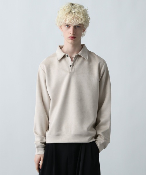 HARE（ハレ）の「MILKYスウェードポロ(HARE)（スウェット・メンズ・ブラック/グリーン/グレー/ブラウン/ブルー系その他・MEDIUM/SMALL/FREE）」の12枚目の写真