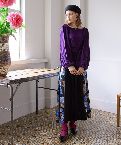 チャイハネ（チャイハネ）の「【チャイハネ】アシュビナリボントップス（その他トップス・レディース・パープル/オレンジ/グリーン・FREE）」の6枚目の写真