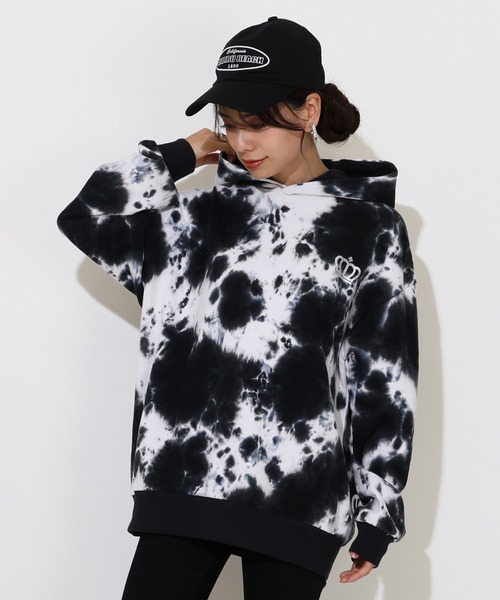 BABYDOLL(ベビードール)の「親子お揃い タイダイパーカー 0840A(パーカー・レディース・ブラック・S/L/XL/M)」の1枚目の写真