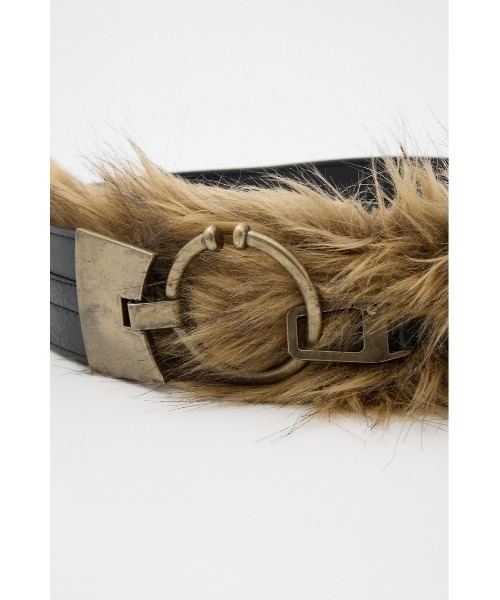 LAGUA GEM（ラグアジェム）の「FAUX FUR DOCKING ベルト（ベルト・レディース・ブラック・FREE）」の3枚目の写真