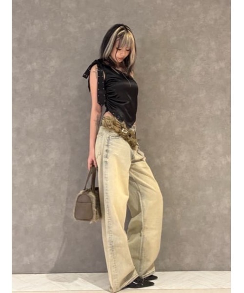 LAGUA GEM（ラグアジェム）の「FAUX FUR DOCKING ベルト（ベルト・レディース・ブラック・FREE）」の10枚目の写真