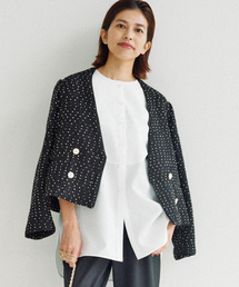 セール/ブランド古着】IENA｜イエナのノーカラージャケット（ドット柄