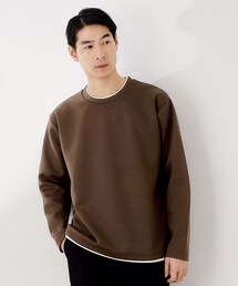 THE SHOP TK  | 【ラクして決まる！】レイヤード風長袖Tシャツ 洗濯機OK(Tシャツ/カットソー)