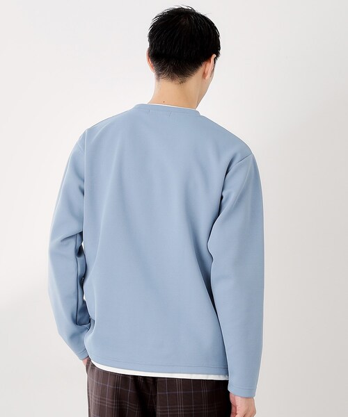 THE SHOP TK （ザ ショップ ティーケー ）の「【ラクして決まる！】レイヤード風長袖Tシャツ 洗濯機OK（Tシャツ/カットソー・メンズ・ダークブラウン/ブルー/オフホワイト/ネイビー・04/03/02）」の20枚目の写真