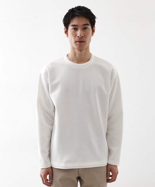 THE SHOP TK （ザ ショップ ティーケー ）の「【ラクして決まる！】レイヤード風長袖Tシャツ 洗濯機OK（Tシャツ/カットソー・メンズ・ダークブラウン/ブルー/オフホワイト/ネイビー・04/03/02）」の5枚目の写真