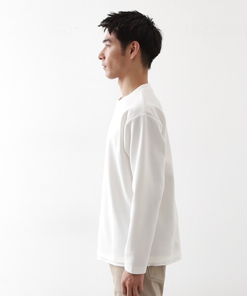 THE SHOP TK （ザ ショップ ティーケー ）の「【ラクして決まる！】レイヤード風長袖Tシャツ 洗濯機OK（Tシャツ/カットソー・メンズ・ダークブラウン/ブルー/オフホワイト/ネイビー・04/03/02）」の6枚目の写真