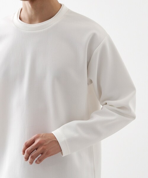 THE SHOP TK （ザ ショップ ティーケー ）の「【ラクして決まる！】レイヤード風長袖Tシャツ 洗濯機OK（Tシャツ/カットソー・メンズ・ダークブラウン/ブルー/オフホワイト/ネイビー・04/03/02）」の9枚目の写真