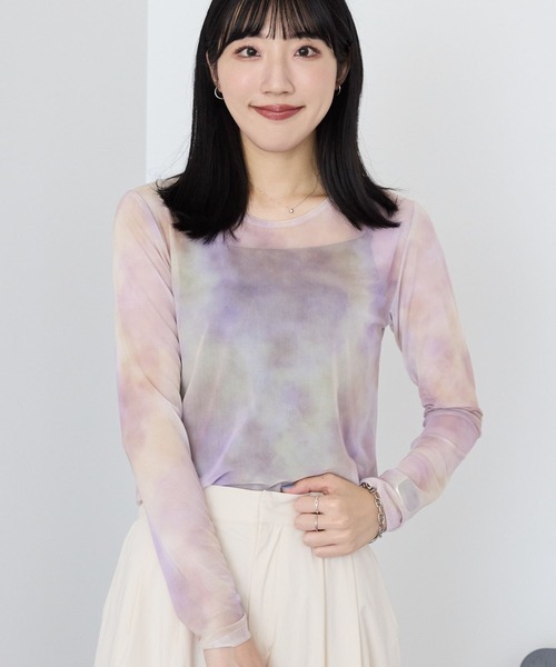 AMERICAN HOLIC（アメリカンホリック）の「ニュアンス柄プリントシアープルオーバー（Tシャツ/カットソー・レディース・グレー/パープル・L/M）」の3枚目の写真