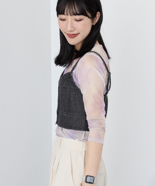 AMERICAN HOLIC（アメリカンホリック）の「ニュアンス柄プリントシアープルオーバー（Tシャツ/カットソー・レディース・グレー/パープル・L/M）」の5枚目の写真