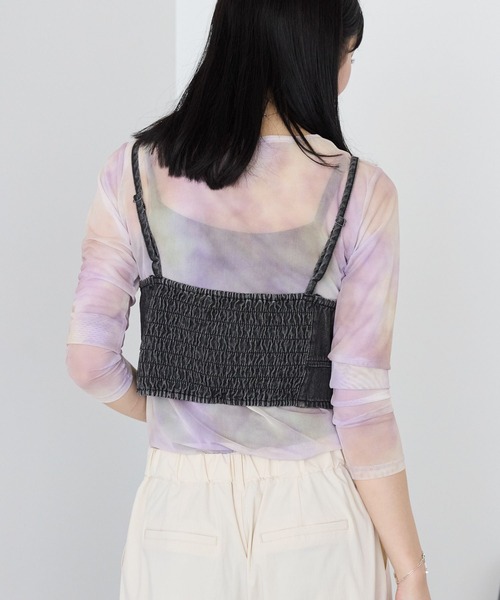 AMERICAN HOLIC（アメリカンホリック）の「ニュアンス柄プリントシアープルオーバー（Tシャツ/カットソー・レディース・グレー/パープル・L/M）」の6枚目の写真