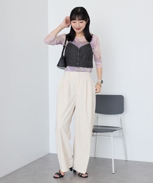 AMERICAN HOLIC（アメリカンホリック）の「ニュアンス柄プリントシアープルオーバー（Tシャツ/カットソー・レディース・グレー/パープル・L/M）」の7枚目の写真