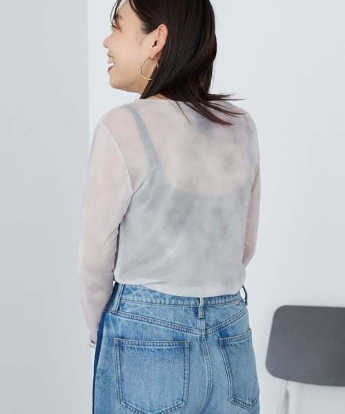 AMERICAN HOLIC（アメリカンホリック）の「ニュアンス柄プリントシアープルオーバー（Tシャツ/カットソー・レディース・グレー/パープル・L/M）」の11枚目の写真