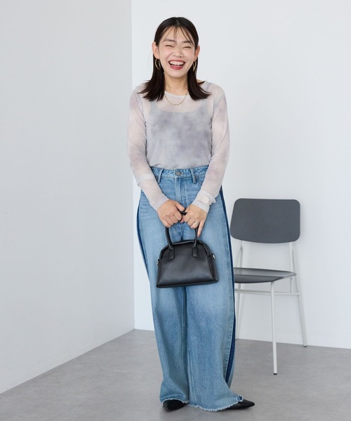 AMERICAN HOLIC（アメリカンホリック）の「ニュアンス柄プリントシアープルオーバー（Tシャツ/カットソー・レディース・グレー/パープル・L/M）」の13枚目の写真